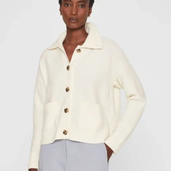 CLUB MONACO | Boiled Cashmere Collar Cardigan - Picture 2 of 7